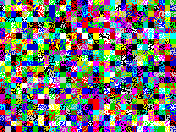 Screenshot from a ZX Spectrum showing blinking and glitching patterns